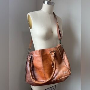 Bed Stu Tan Leather Rockababy Tie Dyed Shoulder Bag